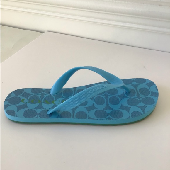 NEW Coach Zak Signature Striped Flip Flop Sandals - Picture 8 of 12